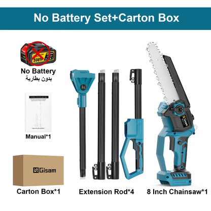 GΣ Bürstenlose Teleskopstange, elektrische Kettensäge, kabellose Hochverschraubungssäge, 2-in-1-Gartenschere für Makita 18 V Akku-Stift