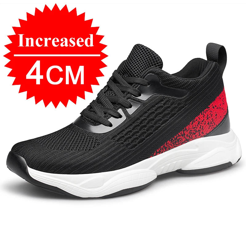 Fashion Men Sneakers Elevator Shoes Men Breathable Mesh Shoes Sports Casual Board Shoes Men's Hidden Inner Heightening Shoes 8cm