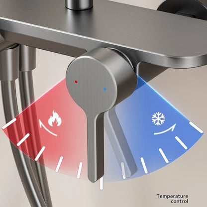 Four Ways Water Outlet Shower System Rainlfall Pressurized Sunflower Shower Set Wall Mounted Hot Cold Bathroom Shower Faucet Set