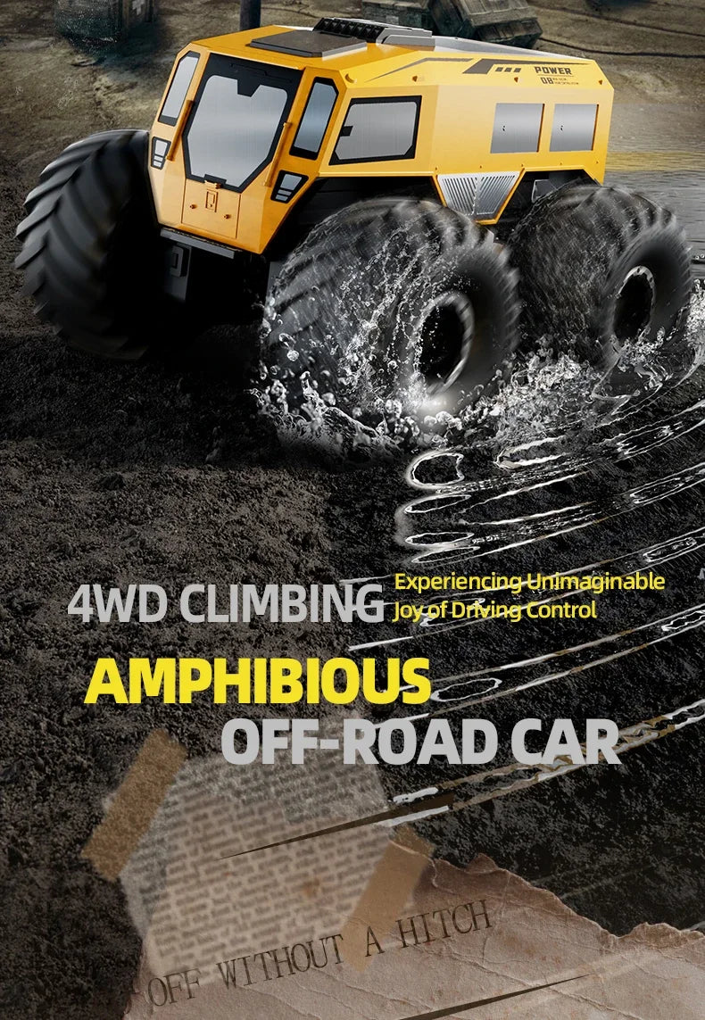 Q210 Amphibious Rc Car Dual Control 4WD Off-road Remote Control Waterproof Vehicle 2.4G Electric Climbing Crawler Toys for Kids