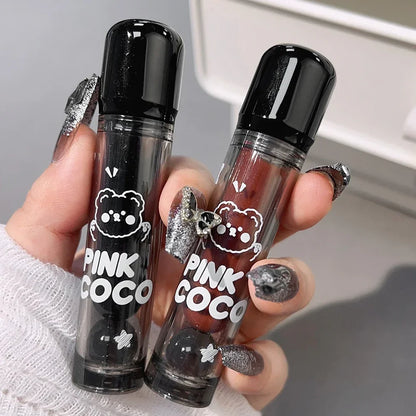 Dark Black Mirror Water Lip Gloss Moisturizing Juice Glass Tea Brown Red Lipsticks Lasting Non-stick Cup Korean Makeup Cosmetics.