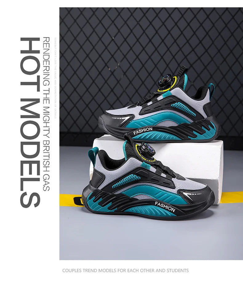 Fashion New Kids Boy Running Sport Shoes Leather Sneakers Children Outdoor Lightweight Breathable Tenis Footwear.