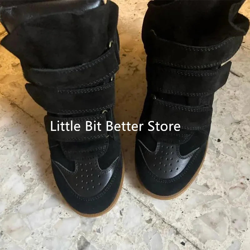 Autumn Winter Luxury Brand Design Women Ankle Boots Fashion Height Increasing Casual Shoes Leather Women Motorcycle Boots 2026.