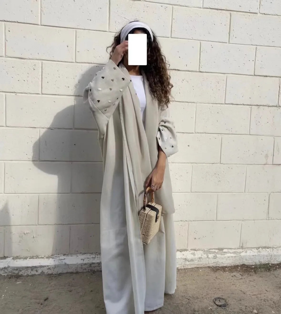 Heart Embroidery Thin Linen Open Abaya Kimono Muslim Dress Abayas for Women Dubai Luxury Turkey Ramadan Eid Islam Clothes Kaftan.