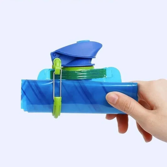 Foldable Water Bottles Flexible Reusable Travel Water Bottle Plastic Water Pouch Soft Flask Water Bag With Carabiner Clip.