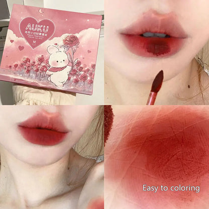 6 PCS Kawaii Lipsticks Set Free Shipping Korean Make Up Beauty Cosmetics Matte Lip Mud Waterproof Long lasting Makeup for women.