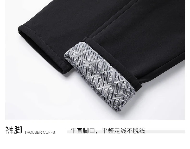 Men's Formal Down Pants 90% White Duck Down Winter Business Trousers Thickened Warm Straight Stretchable Office Pants Man PT-594