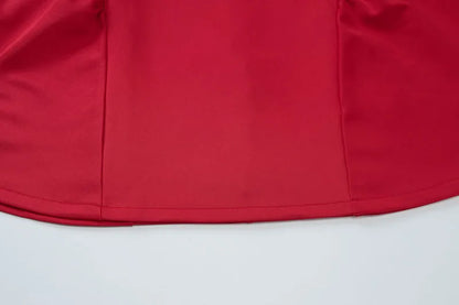 DGLUKE Elegantes rotes Minikleid für Damen, U-Boot-Ausschnitt, ärmellos, hohe Taille, A-Linien-Kleid, rückenfrei, plissiert, kurze Abschlussball-Party-Kleider.