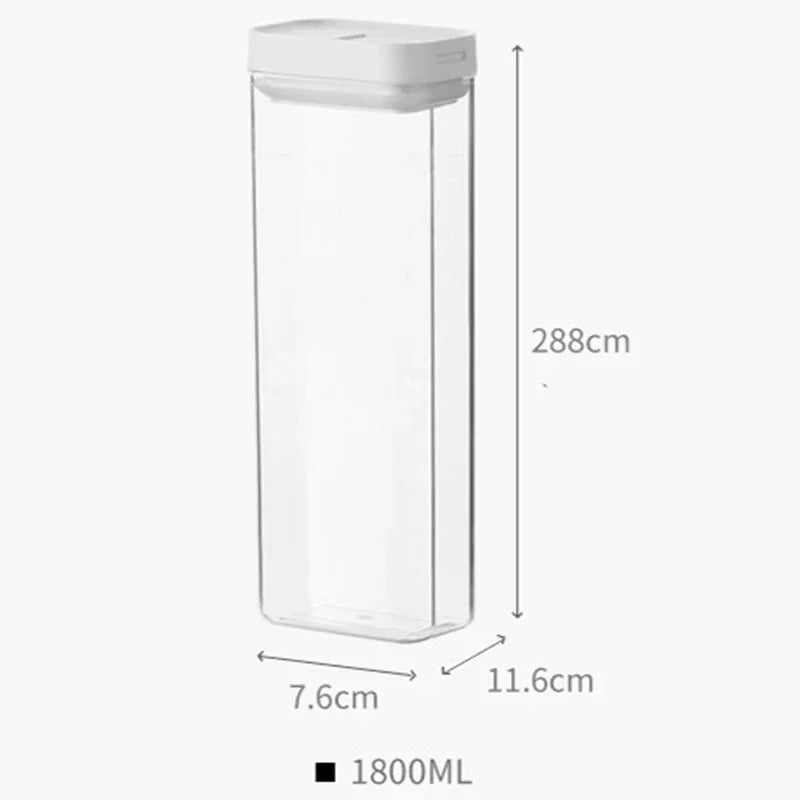 Pasta Storage Box Transparent Plastic Grain Seal Tank Spaghetti Storage Container Moisture-Proof Snack Jar Kitchen Food Tank.