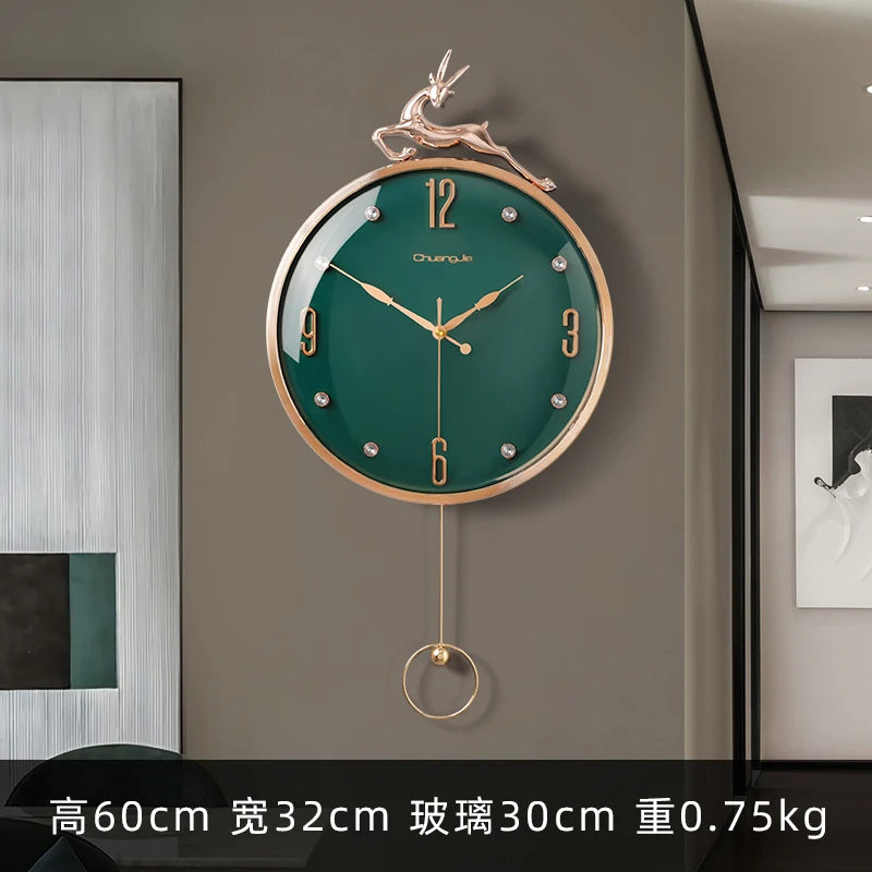 13-Zoll-Wanduhr mit verheißungsvollem Hirsch, nordisches kurzes Design, Wohnzimmer-Dekoration, Küche, Stummschaltung, Uhren, Kunst, Wanduhr, Heimdekoration, NEU