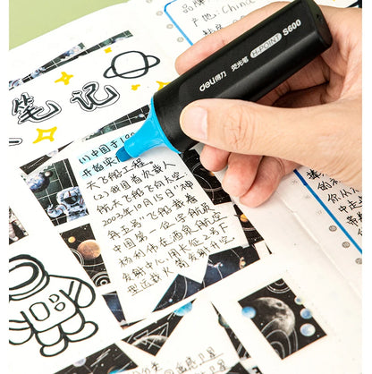 Deli 10-teiliges Textmarker-Set, große Kapazität, Meißelspitze, Bonbonfarben-Marker, Studenten-Briefpapier, Schulbedarf.