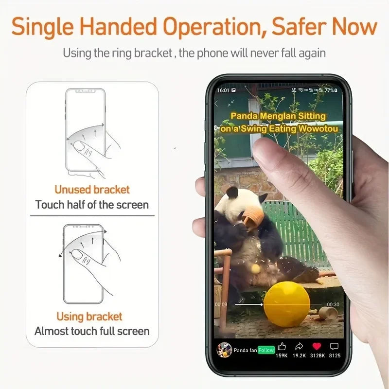 Transparent Cute Animal Round Phone Stand Foldable 360 Rotating Mobile Phone Ring Holder Smart Phone Accessories.