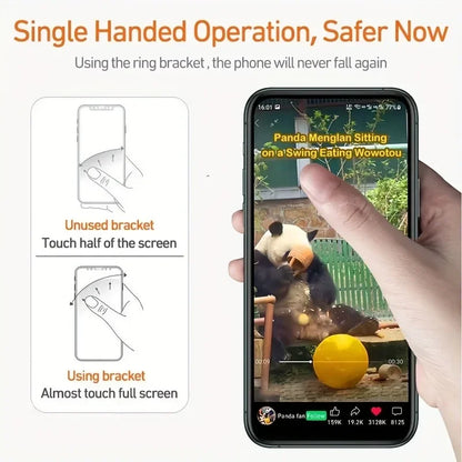 Transparent Cute Animal Round Phone Stand Foldable 360 Rotating Mobile Phone Ring Holder Smart Phone Accessories.