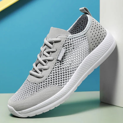 YRZL Sneakers Men Shoes Hollow Mesh Breathable Outdoor Casual Shoes Comfortable Walking Non Slip Big Size Mens Sneakers.