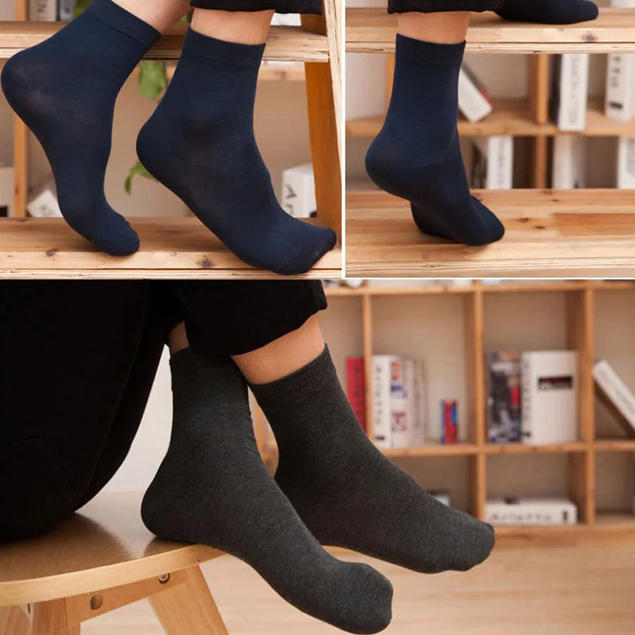 5 Pairs/Lot Socks Men Cotton Dress Wedding Black Grey White Brand Fashion Meias Male Breathable Casual Long Sock Gift 2024 New.