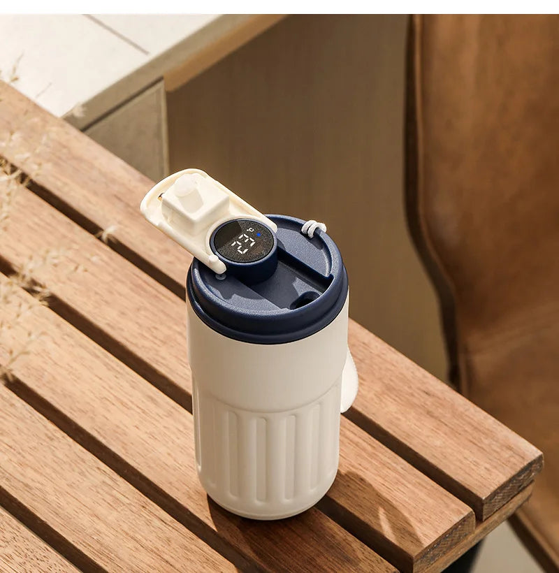 450ml Thermos Bottle Smart Display Temperature 316 Stainless Steel Vacuum Cup Office Coffee Cup Business Portable Thermal Mug.