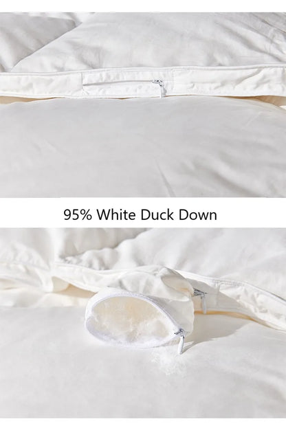 Goodnight Kiss 100% White Duck Down Comforter Lightweight Spring Autumn Blanket Quilt Soft Luxury Warm Winter Duvet Insert.