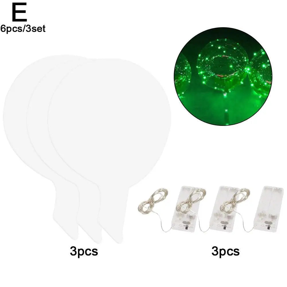 6 stücke 3 satz Transparent Party Glow Bobo Led Ball Leuchten Ballons Hochzeit Blase Ballon Hochzeit Geburtstag Dekoration einzigen