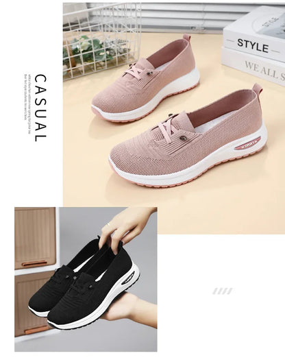 2024 Women's Casual Shoes Fashion Breathable Walking Flat Bottom Sports Shoes Women's Fitness Large Pink Women's Shoes 36-43.