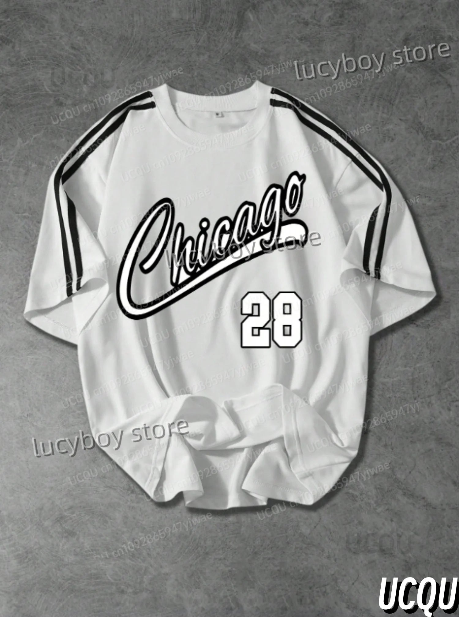 Summer Men Sports Loose Comfortable Men's T-Shirt No.28 Print Men's Short-Sleeved O-Neck Top Daily Street Mens T-Shirt.