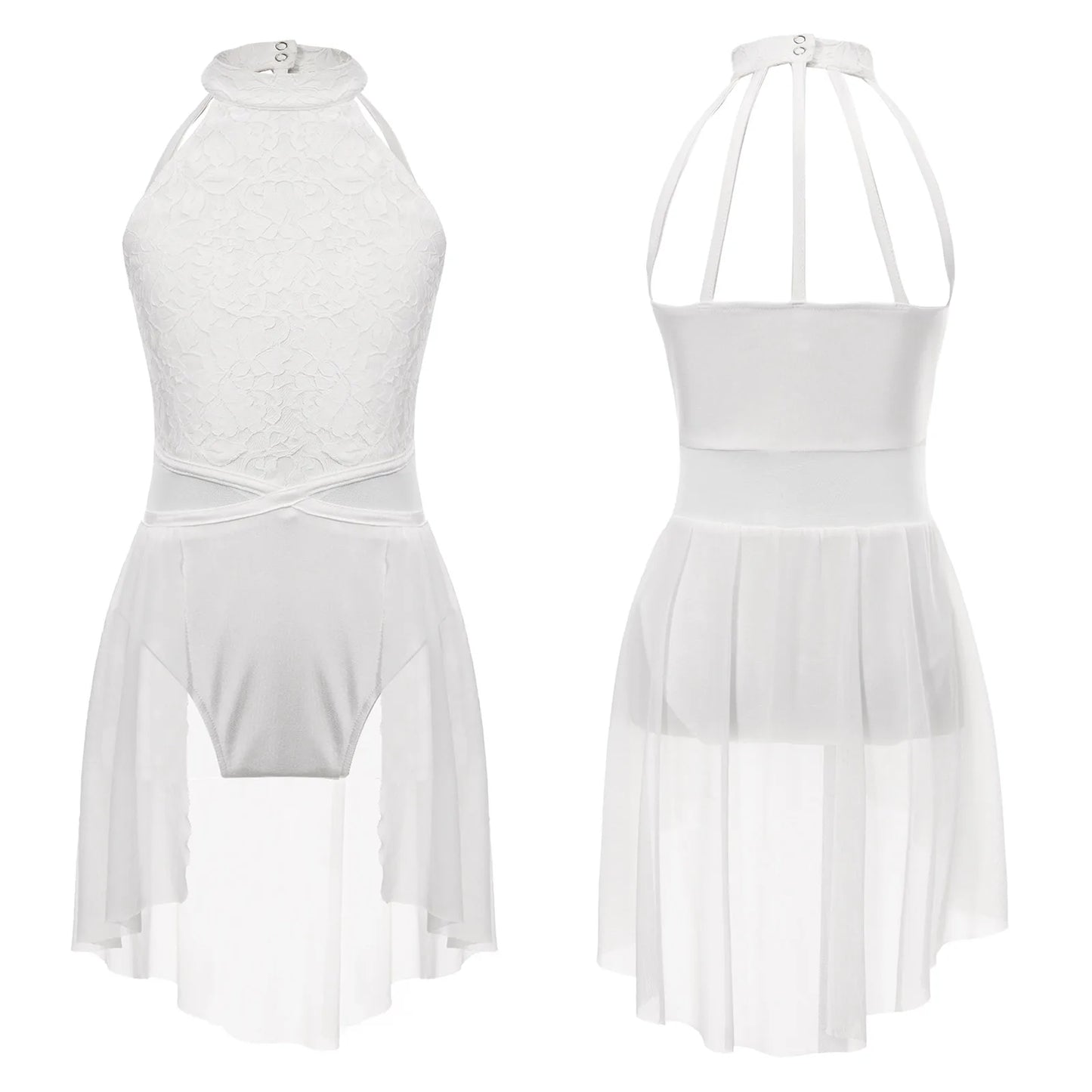 Mädchen Ballett Gymnastik Trikot lyrischen Tanz kleid ärmellose florale Spitze Tutu Tanz kleidung für Eiskunstlauf Bühnen performance