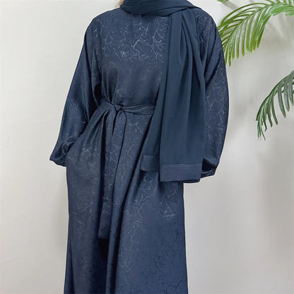 Ramadan Eid Satin Dubai Long Modest Dress Abaya Damen Islam Muslim Kaftan African Dresses For Women Kebaya Robe Femme Musulmane.