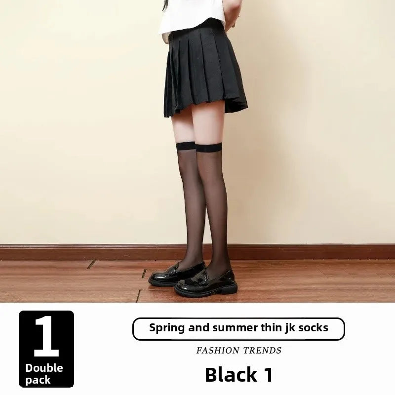 Sexy Blue Butterfly Net Stockings Women's Long Tube Socks Invisible Sweat Absorbent Polka Dot Design Pure Desire Stockings