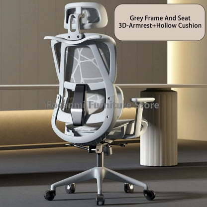 Atmungsaktiver Mesh-Computer-Bürostuhl mit Armlehne und Lordosenstütze, verstellbarer ergonomischer Schreibtischstuhl, Heim-Gaming-Kopfstützenstuhl