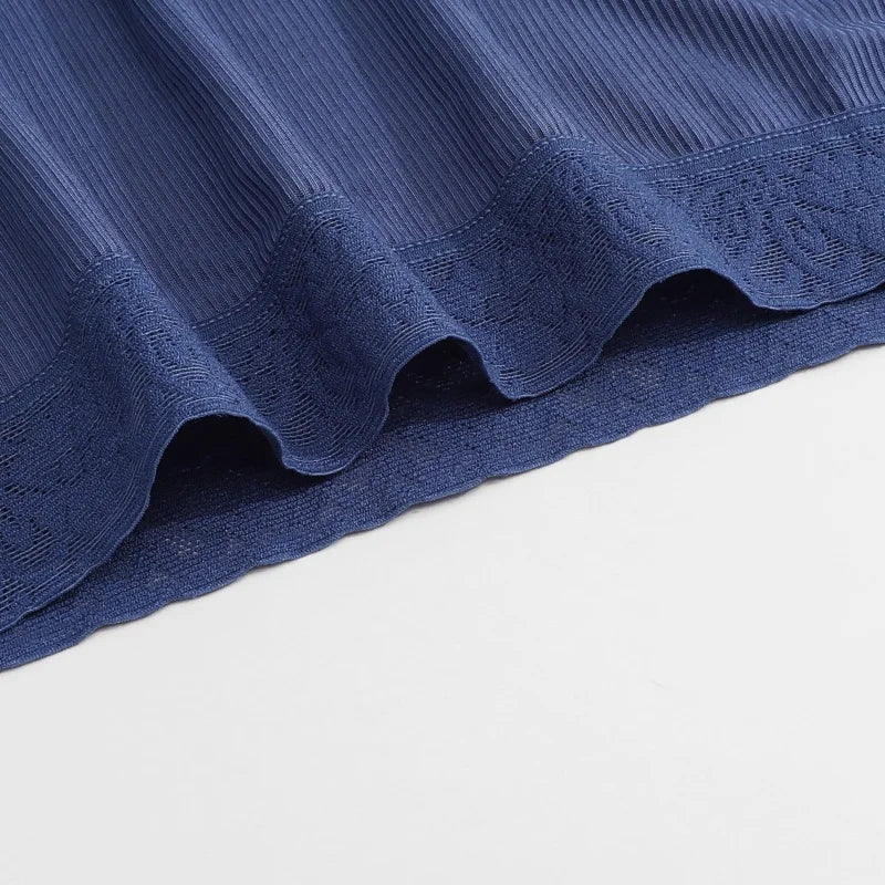 6PCS Women's Plus Size Lace Panties Seamless Solid Color Sport Cozy Physiological Underwear Female Breathable Elastic Lingerie