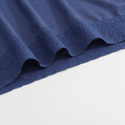 6PCS Women's Plus Size Lace Panties Seamless Solid Color Sport Cozy Physiological Underwear Female Breathable Elastic Lingerie