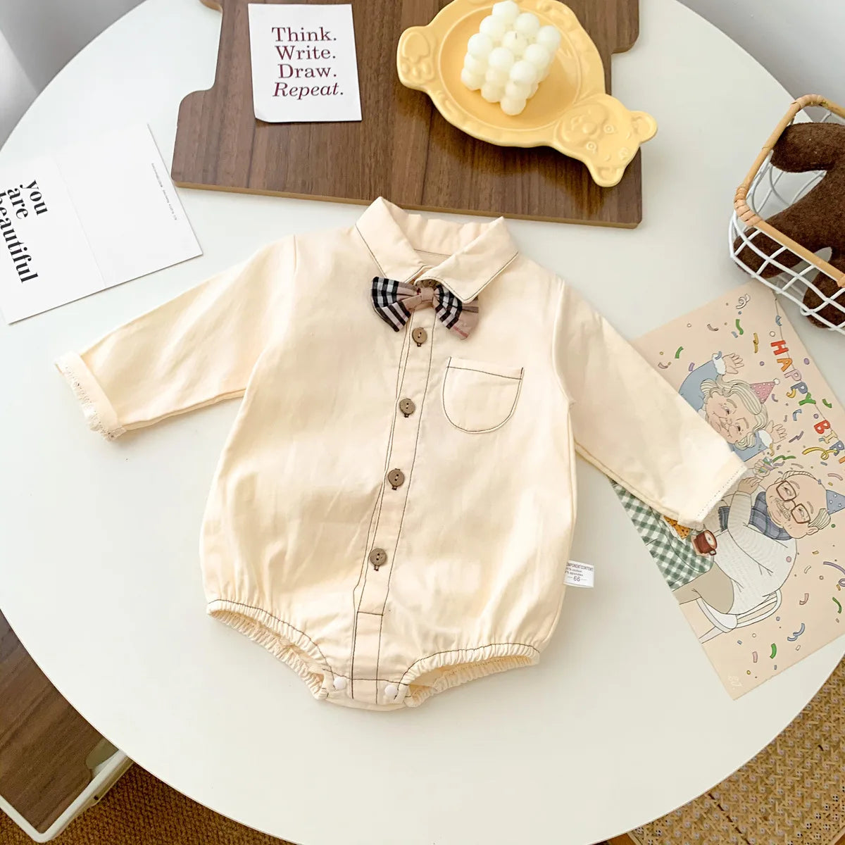 Neugeborenen Baby Prinz Sommer volle Hülse Fliege Gentleman Stil Outfits Infant Kinder Overalls Baumwolle Kleidung Mode Bodys