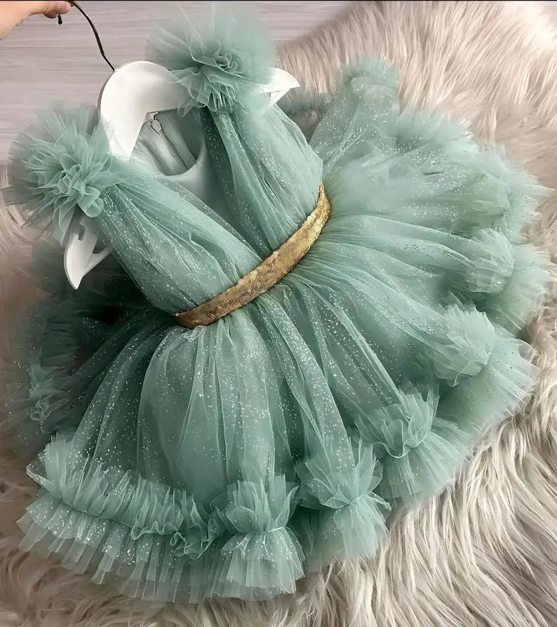 Luxuriöse Kinderkleidung, Babykleid zum ersten Geburtstag, Blumenkind-Hochzeitskleid, Mädchen-Karnevals-Performance-Kleidung.