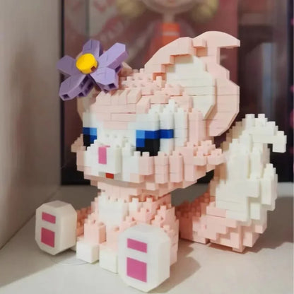 Disney 108 Style Stitch LinaBell Hello Kitty Building Blocks Princess Cartoon Figrues Bricks Children's Assembly Toys Model Gift.