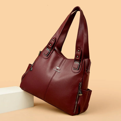 Genuine Soft Leather Handbags for Women Casual Shoulder Tote Bag Luxury Designer Ladies Large Capacity Purse Bags Sac A Main Hot