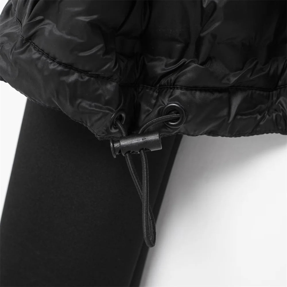 UNIZERA 2024 Herbst Neues Produkt Lässige Damenmode Schwarz Stehkragen Spleißen Kurze Jacke Baumwolljacke.