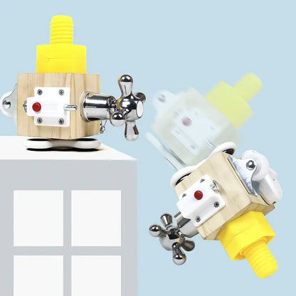 Kids Busy Cube Wooden Fidget Toy Cube Montessori Educational Baby Travel Toys Learning Basic Life Skills Sensory Busy Boards.