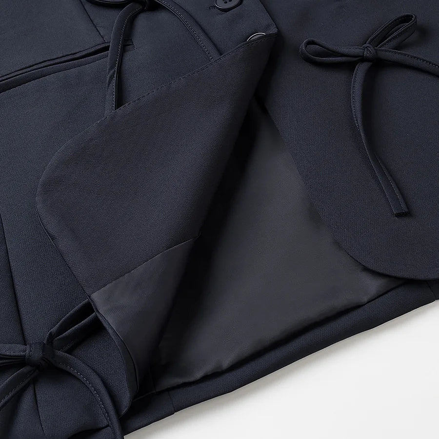 ZBZA frauen Bogen Quaste Anzug Lose Revers einreiher Tasche Einfarbig Pendler Jacke Frühling Sommer Neue Weibliche Chic mantel.