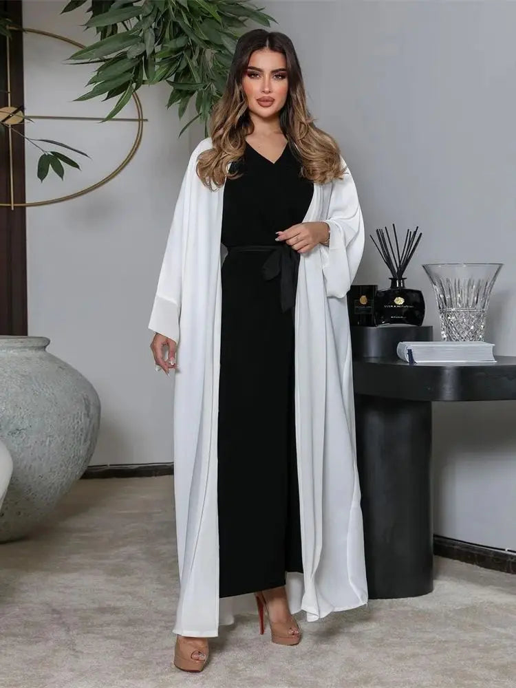 Chiffon Open Kimono Abaya Dubai Luxury 2024 Summer Turkey Muslim Kaftan Modest Dress Islam Kebaya For Women Robe Femme Musulmane.