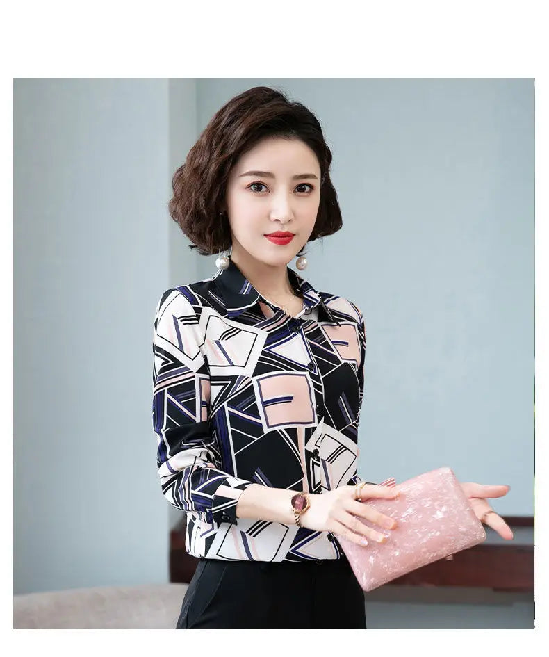 Printed Shirt for Women Long Sleeves Fashionable and Stylish Top.