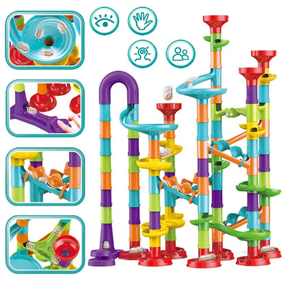 29-142PCS Marble Run Building Blocks Marbles Slide Toys For Children DIY Creativity Constructor Educational Toys Children Gift