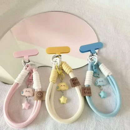 Kawaii Cloud Star Lanyard Short Wrist Strap Cute Phone Accessory for Mobile Camera.