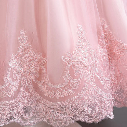 Blumen mädchen Hochzeits kleid lang ärmel ige Spitze Kleid elegante Mädchen Kunst Leistung Prinzessin Kleid Mädchen Karneval Kleidung.