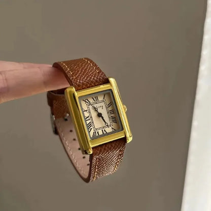 Hot Sale Brand Women Watch Fashion Angola Red Leather Strap Quartz Watch for Women Ladies Girl Dress Luxury Wristwatch Gift.