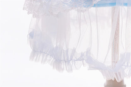 Mädchen Schneekönigin Spitze Schleife Prinzessin Kleid Elsa Cosplay Disney Performance Kleidung Kinder Halloween Karneval Party Fee Outfits.