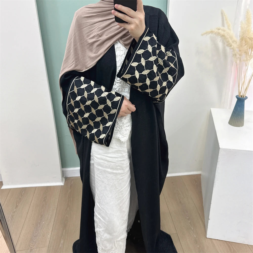 Open Muslim Kimono Abaya Dubai Elegant Kaftan Modest Dress Abayas For Women Islam Caftan Marocain Robe Arabe Femme Musulmane.