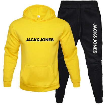 Men's autumn/Winter 2025 hoodie set, fashionable wool hoodie + sweatpants set for sportswear, casual running sportswear set.