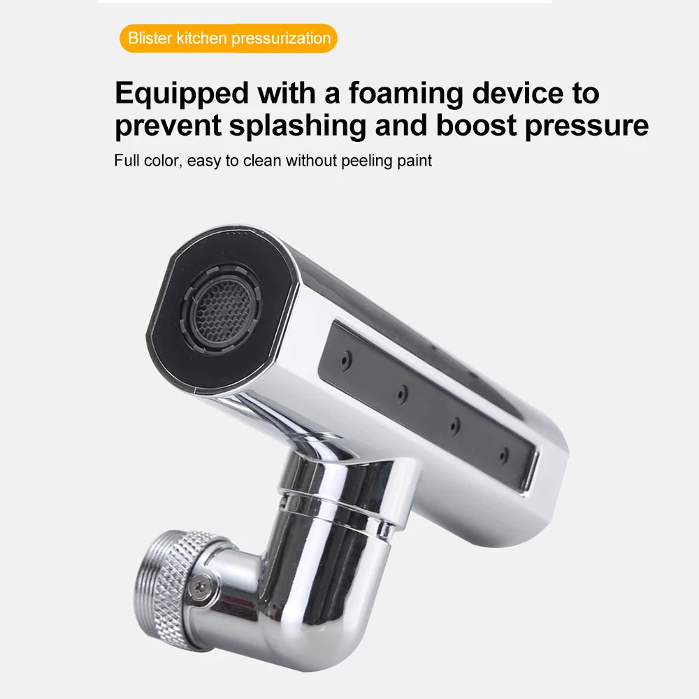 360 degrees Rotatable Waterfall Kitchen Faucet Splash Guard Rotating Booster Extension Spout Head Universal Accessories