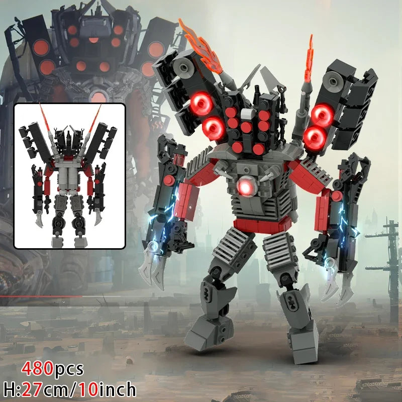 Moc Skibidi Toilet Action Figures builing blocks,Camerman Titan Speakerman Surveillance Man TVMan Boys Bricks Toys For Kids Gift