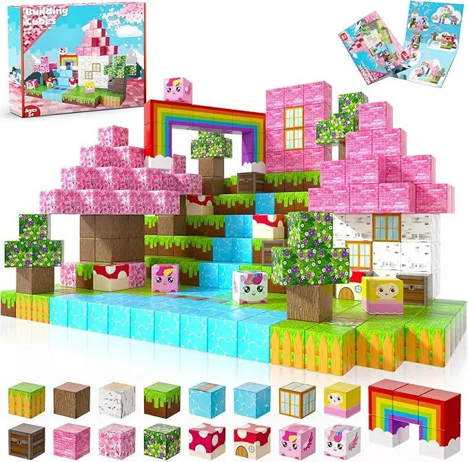 100-300pcs 2CM Magnetic blocks Cubes Set Toys Stem Montessori Stacking Cubes Construction Set Magnet blocks toys Christmas Gift