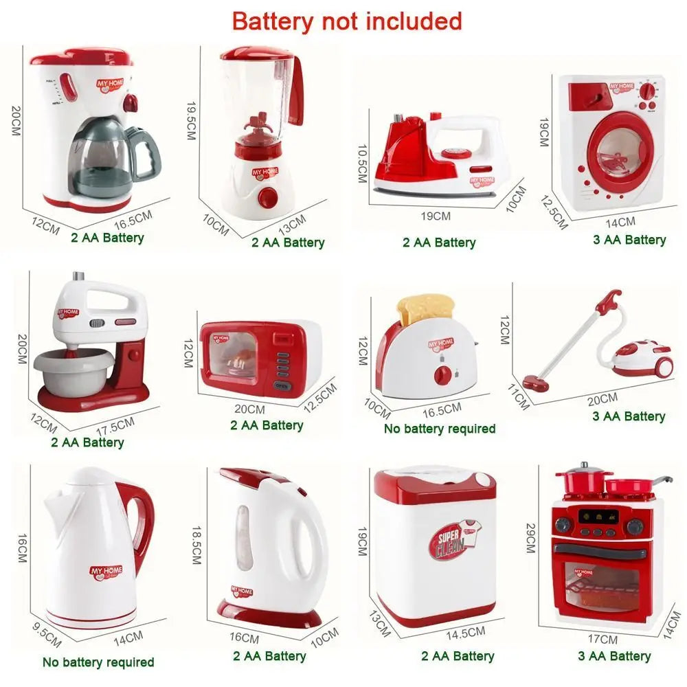 Kitchen Appliances Toys Toy Kitchen Set for Kids Play Kitchen Doll House Accessories Blender Coffee Maker Machine Mixer Toaster.